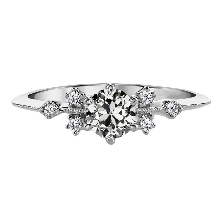 Rings HarryChadEntcom Real Diamond Womens Round Old European Anniversary Ring 2 Carats