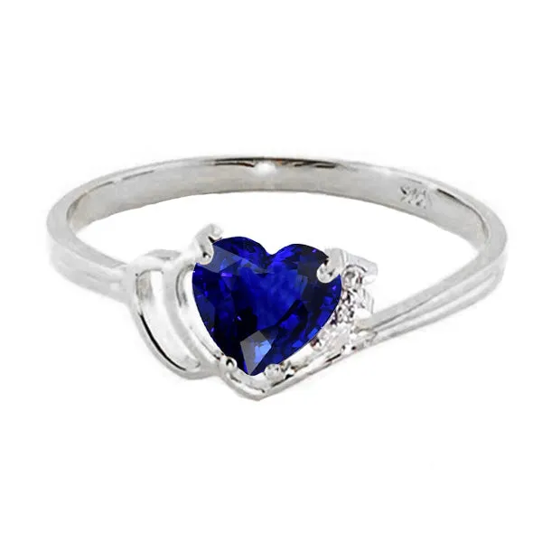 Rings HarryChadEntcom Solitaire Gemstone Ring Heart Ceylon Sapphire 1 Carat White Gold 14K Rings HarryChadEntcom Solitaire Gemstone Ring Heart Ceylon Sapphire 1 Carat White Gold 14K