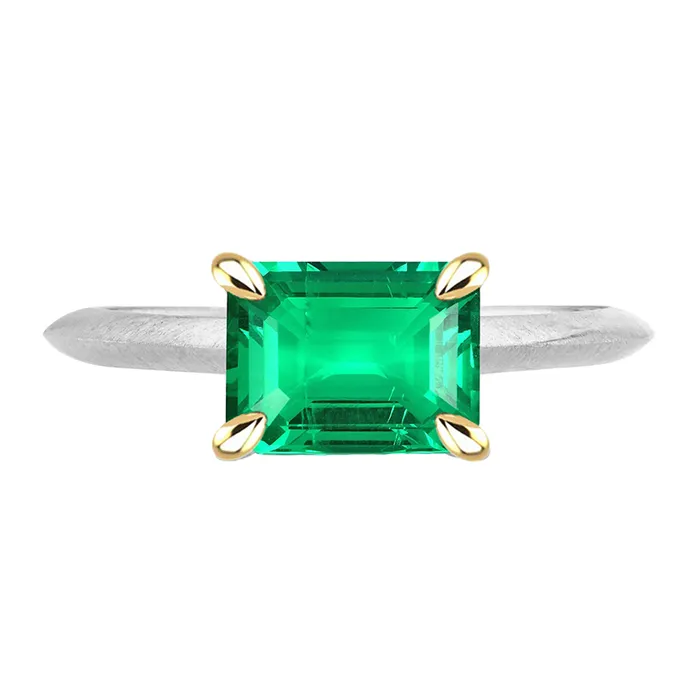 Rings HarryChadEntcom Solitaire Green Emerald Ring Everyday Jewelry