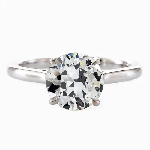 Rings HarryChadEntcom Solitaire Ring Old Cut Round Natural Earth Mined Diamond 14K Whte Gold Jewelry 2 Carats Rings HarryChadEntcom Solitaire Ring Old Cut Round Natural Earth Mined Diamond 14K Whte Gold Jewelry 2 Carats