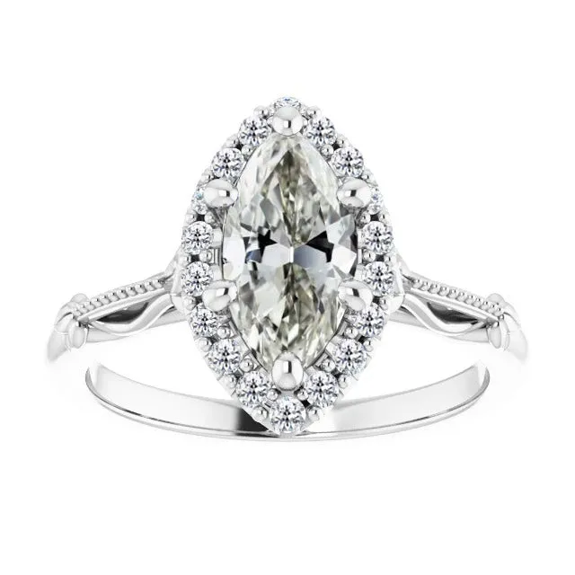 Rings HarryChadEntcom White Gold Marquise Old Mine Halo Genuine Diamond Vintage Style Ring 2 Carats Rings HarryChadEntcom White Gold Marquise Old Mine Halo Genuine Diamond Vintage Style Ring 2 Carats