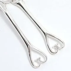 Rings Leeber Silver Heart Cake and Knife Set SilverPlated Leeber