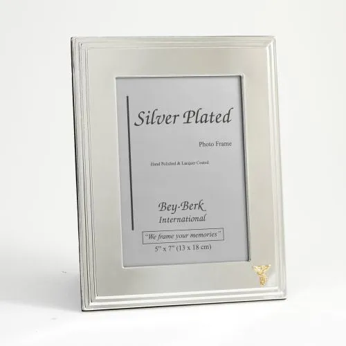 Rings Silver Plated 5X7 Picture Frame With Chiropractor Emblem Bey Berk