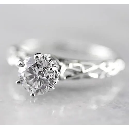 Rings Solitaire Round Genuine Natural Earth Mined Diamond Engagement Ring 1 Carat White Gold 14K GB Rings Solitaire Round Genuine Natural Earth Mined Diamond Engagement Ring 1 Carat White Gold 14K GB
