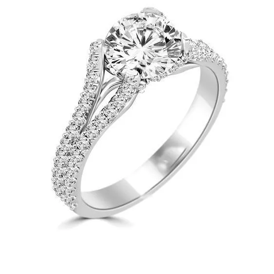 Round Brilliant Cut 5 Carats Natural Earth Mined Diamonds Ring Split Shank White Gold 14K GB Rings Round Brilliant Cut 5 Carats Natural Earth Mined Diamonds Ring Split Shank White Gold 14K GB Rings