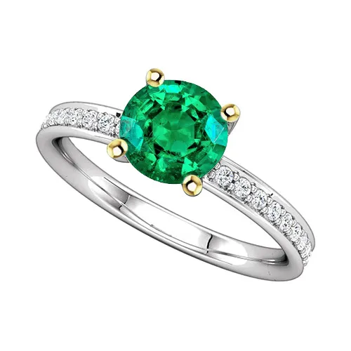 Round Diamond Engagement Ring Green Emerald With Accents HarryChadEntcom Rings Round Diamond Engagement Ring Green Emerald With Accents HarryChadEntcom Rings