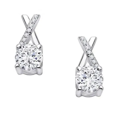 Round Shape GVs1 Natural Earth Mined Diamond Lady Drop Earring 240 Carats White Gold 14K GB Earrings Round Shape GVs1 Natural Earth Mined Diamond Lady Drop Earring 240 Carats White Gold 14K GB Earrings