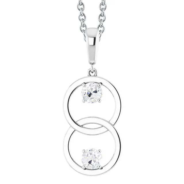 Round Two Stone Old Mine Cut Genuine Natural Earth Mined Diamond Pendant 1 Carat White Gold 14K HarryChadEntcom Necklaces Round Two Stone Old Mine Cut Genuine Natural Earth Mined Diamond Pendant 1 Carat White Gold 14K HarryChadEntcom Necklaces