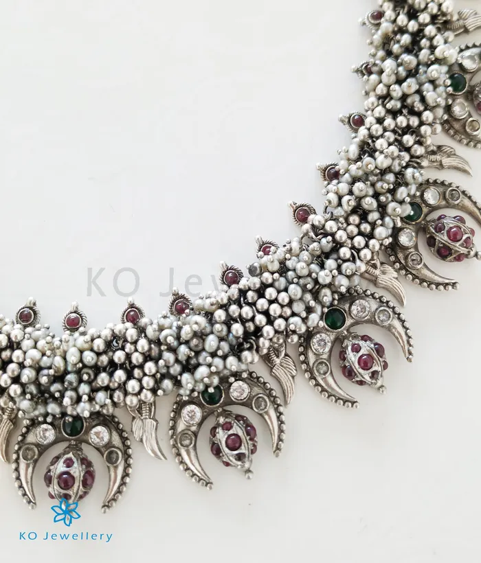 Silversmith Necklaces The Bodhi Silver Pearl Necklace Oxidised