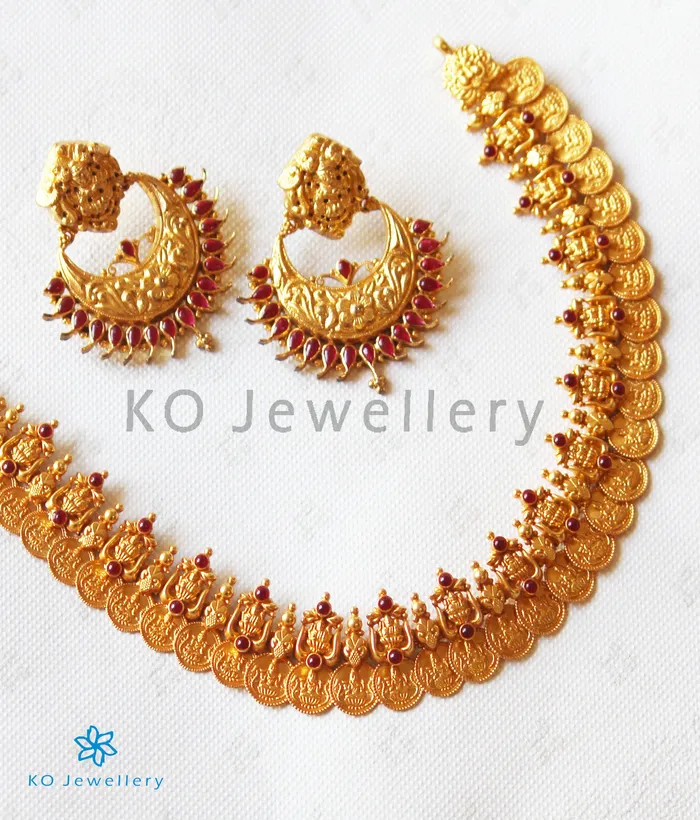 Silversmith Necklaces The Dhriti Antique Silver Lakshmi Kasumala Coin Necklace Short