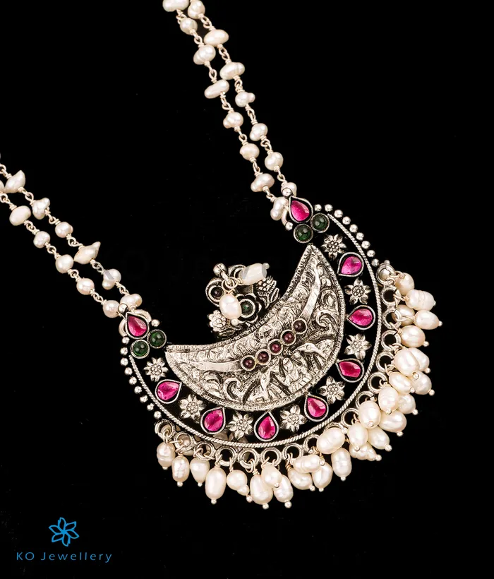 Silversmith Necklaces The Madhavi Kokkethathi Silver Pearl Necklace