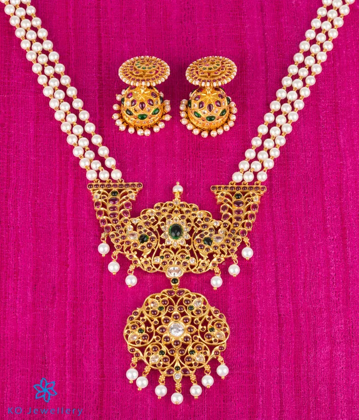 Silversmith Necklaces The Muktika Silver Pearl Makarakanti Necklace