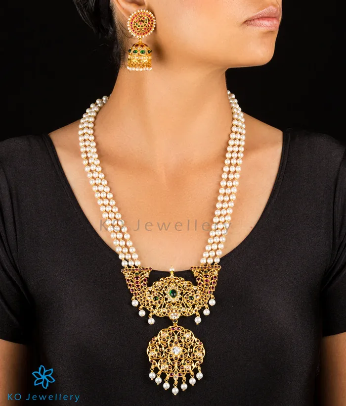 Silversmith Necklaces The Muktika Silver Pearl Makarakanti Necklace