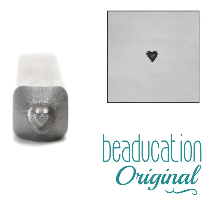 Solid Tall Heart Design Stamp 17mm Beaducation Original DS 14 Necklaces