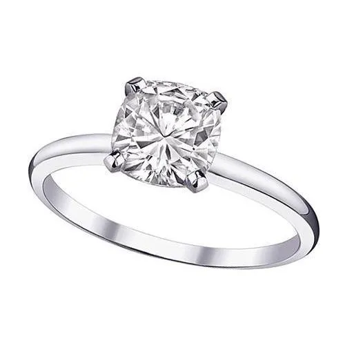 Solitaire Natural Earth Mined Diamond 201 Carat Cushion Ring GB Rings
