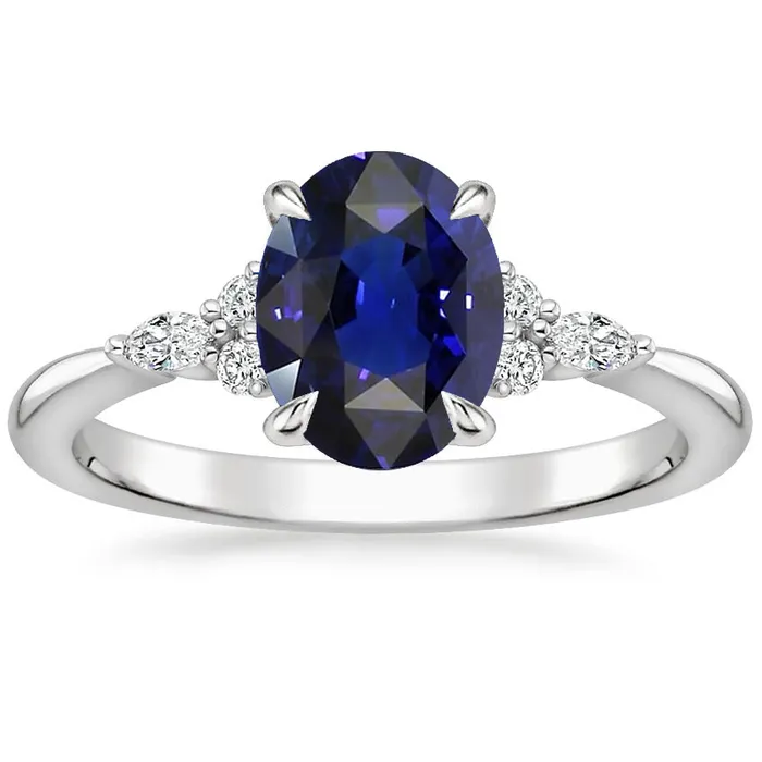 Solitaire Sapphire Ring With Marquise Round Natural Earth Mined Diamond Accents 3 Carats HarryChadEntcom Rings Solitaire Sapphire Ring With Marquise Round Natural Earth Mined Diamond Accents 3 Carats HarryChadEntcom Rings