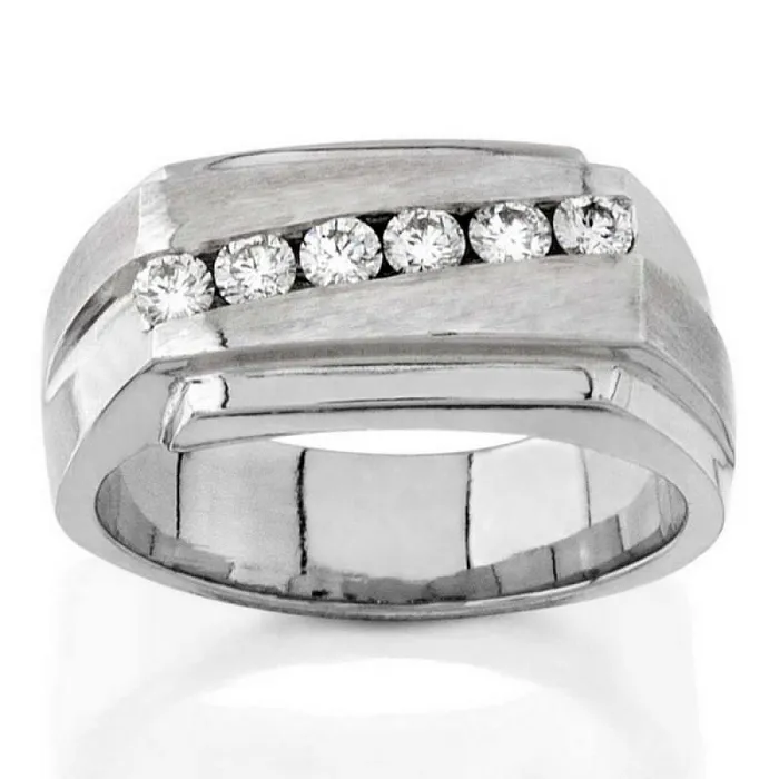 Sparkling 050 Carats Round Natural Earth Mined Diamonds Men Ring White Gold 14K GB Rings Sparkling 050 Carats Round Natural Earth Mined Diamonds Men Ring White Gold 14K GB Rings
