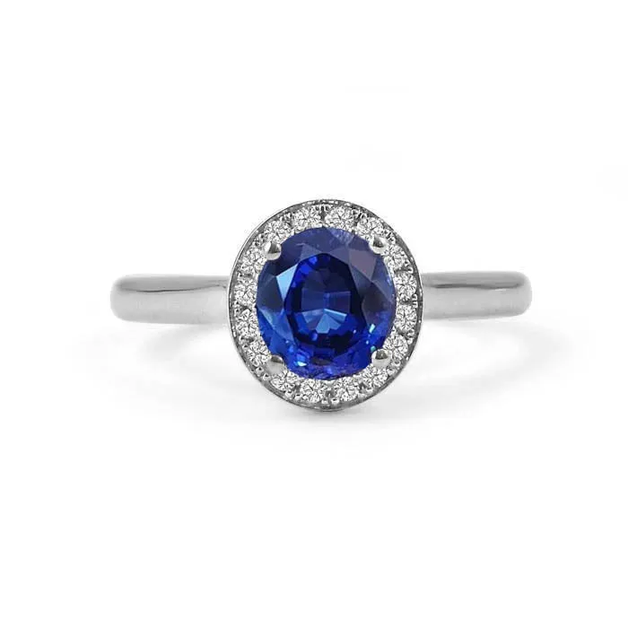 Sri Lanka Sapphire Oval And Round Natural Earth Mined Diamond Ring Gold 14K 290 Ct GB Rings Sri Lanka Sapphire Oval And Round Natural Earth Mined Diamond Ring Gold 14K 290 Ct GB Rings