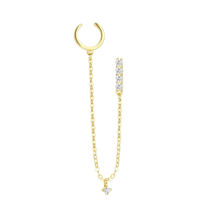 Starlight Ear Cuff Sterling Silver Gold Hey Happiness Earrings