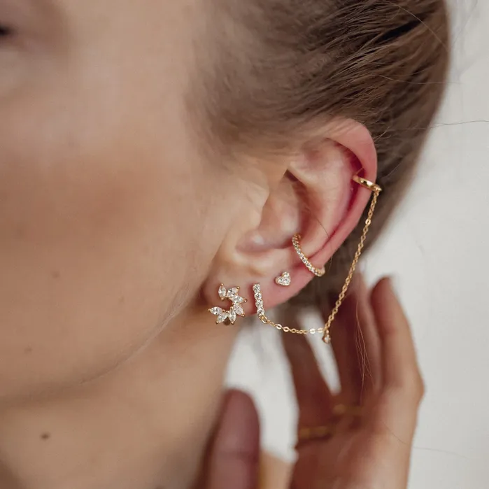 Starlight Ear Cuff Sterling Silver Gold Hey Happiness Earrings Starlight Ear Cuff Sterling Silver Gold Hey Happiness Earrings