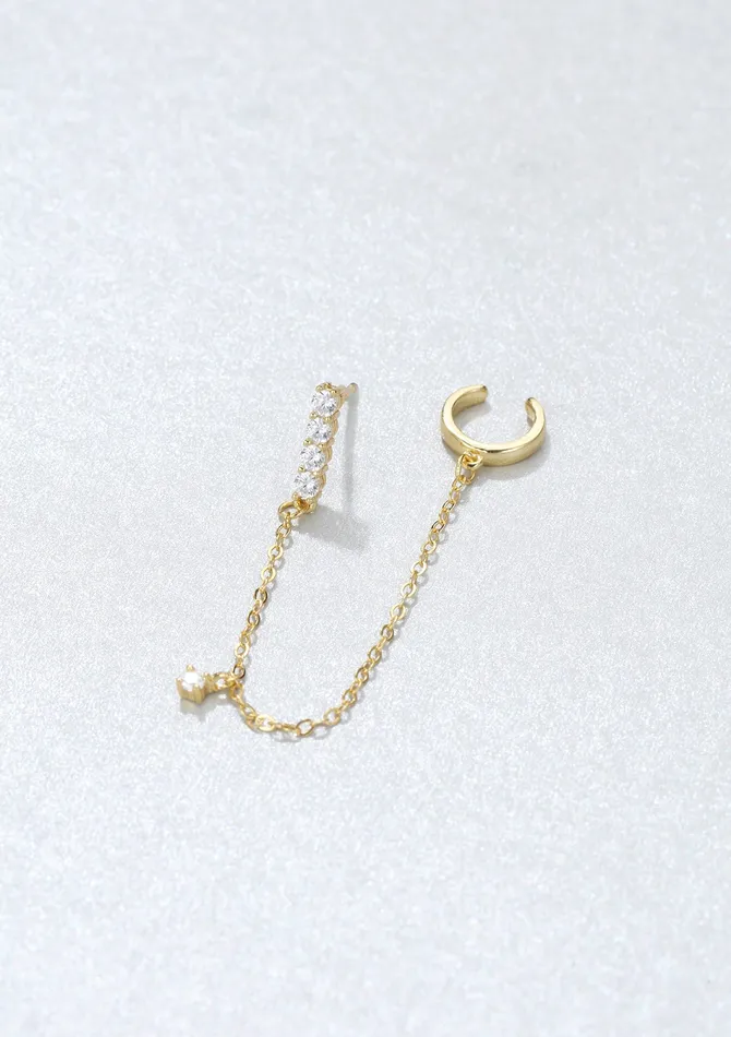 Starlight Ear Cuff Sterling Silver Gold Hey Happiness Earrings Starlight Ear Cuff Sterling Silver Gold Hey Happiness Earrings