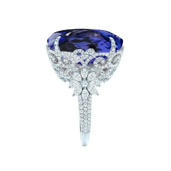 Tanzanite Cocktail Ring For Women GB Rings