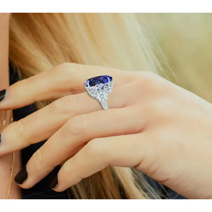Tanzanite Cocktail Ring For Women GB Rings Tanzanite Cocktail Ring For Women GB Rings