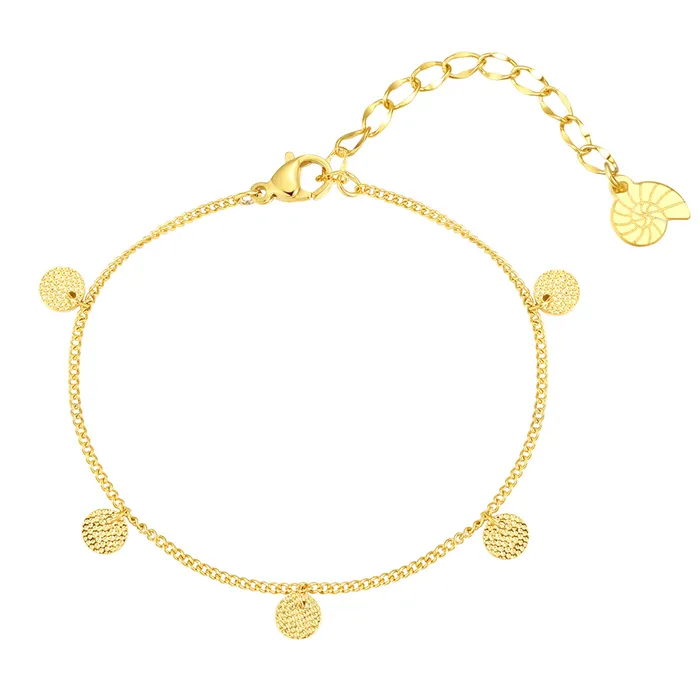 Textured Circle Bracelet Gold Hey Happiness Bracelets
