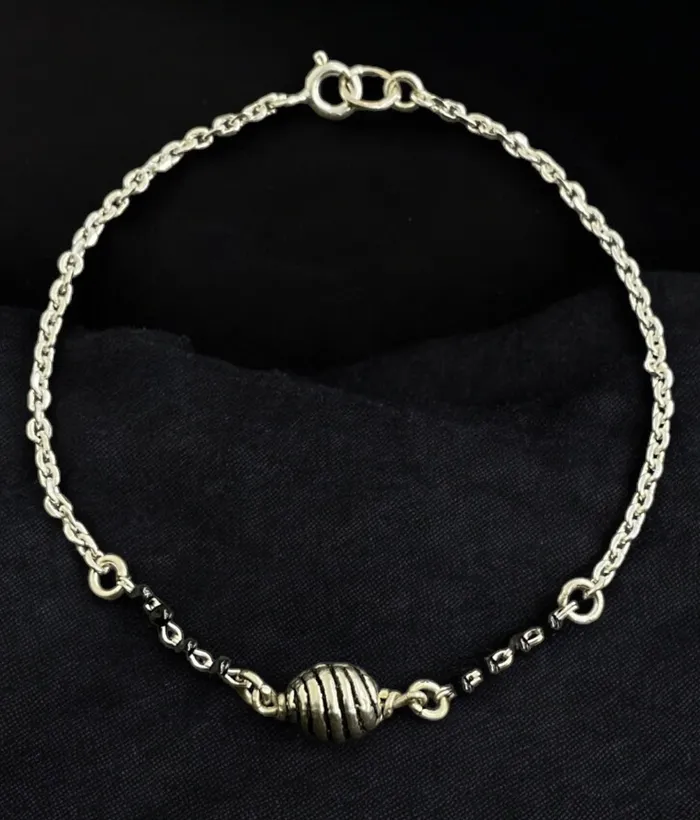 The Anvaya Silver Mangalsutra Bracelet Bharati Bracelets