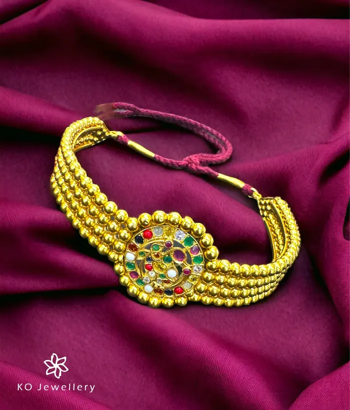 The Bhamini Silver Navratna Choker Necklace Silversmith Necklaces