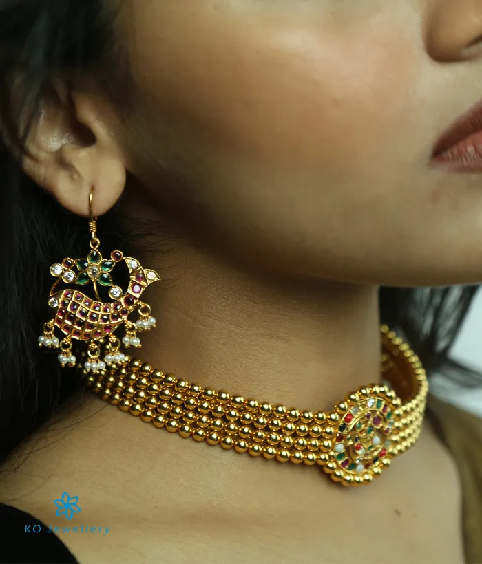 The Bhamini Silver Navratna Choker Necklace Silversmith Necklaces