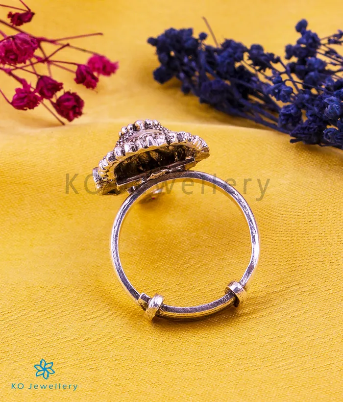 The Gajakarna Silver Adjustable Finger Ring Silversmith Rings