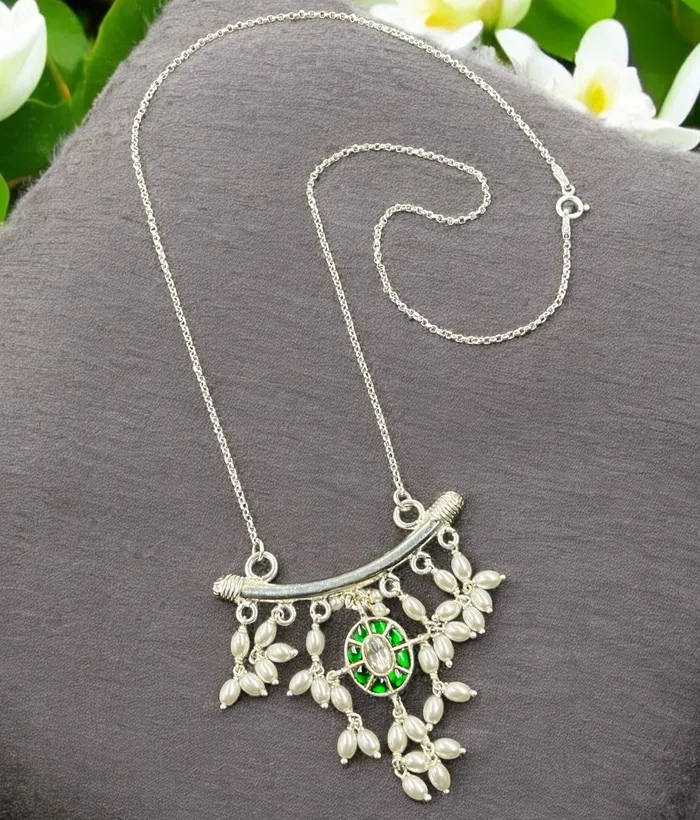 The Ritika Silver Pearl Necklace Silversmith Necklaces