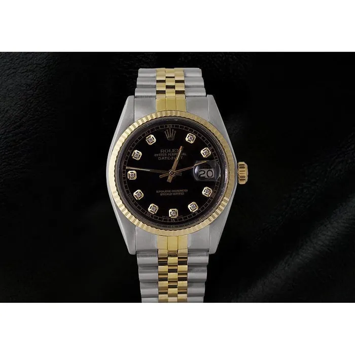 Two Tone Men Rolex Datejust Watch Diamond Dial Jubilee Bracelet GB Bracelets