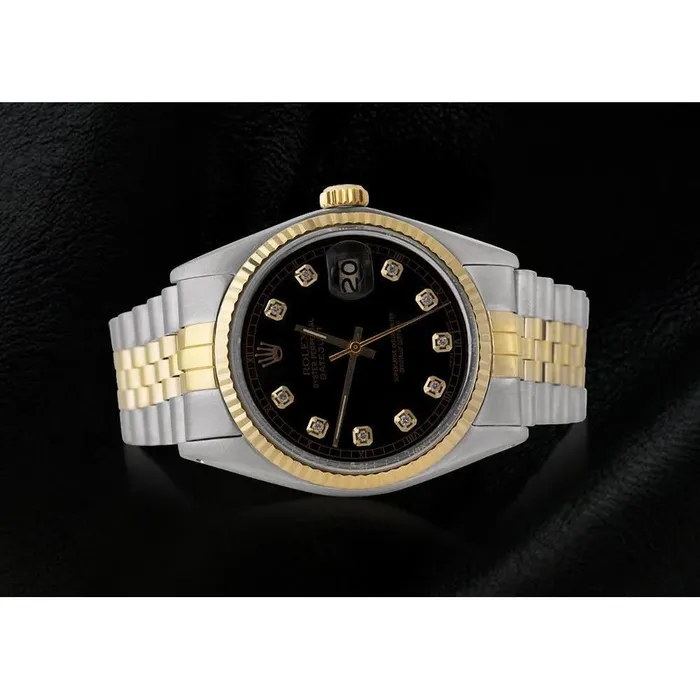 Two Tone Men Rolex Datejust Watch Diamond Dial Jubilee Bracelet GB Bracelets