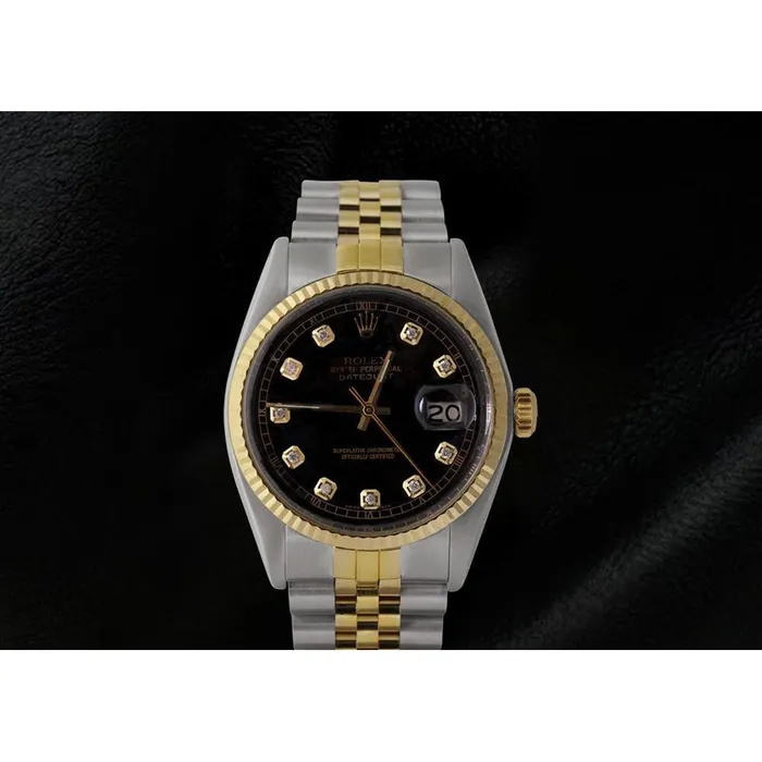 Two Tone Men Rolex Datejust Watch Diamond Dial Jubilee Bracelet GB Bracelets