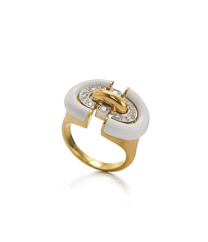 Unity Ring White Enamel David Webb Workshop Rings