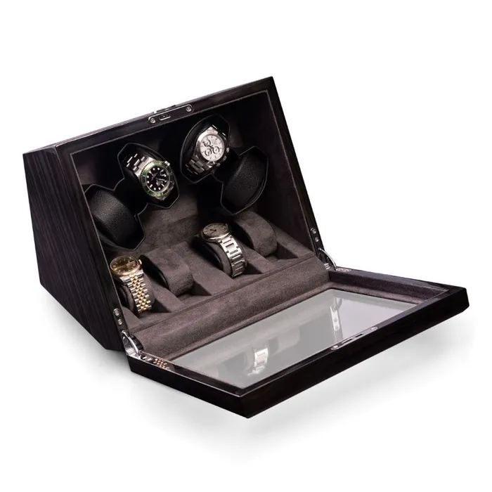 Watches Bey Berk Bey Berk Louis Ash Wood High Laqcuer Four Watch Winder and Storage Case Watches Bey Berk Bey Berk Louis Ash Wood High Laqcuer Four Watch Winder and Storage Case