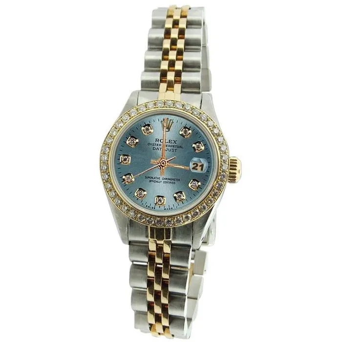 Watches GB Blue Diamond Dial Bezel Rolex Ladies Watch Date Just Ss Gold Watches GB Blue Diamond Dial Bezel Rolex Ladies Watch Date Just Ss Gold