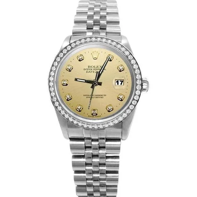 Watches GB Datejust Watch Ss Champagne Bezel Rolex Date Just Jubilee
