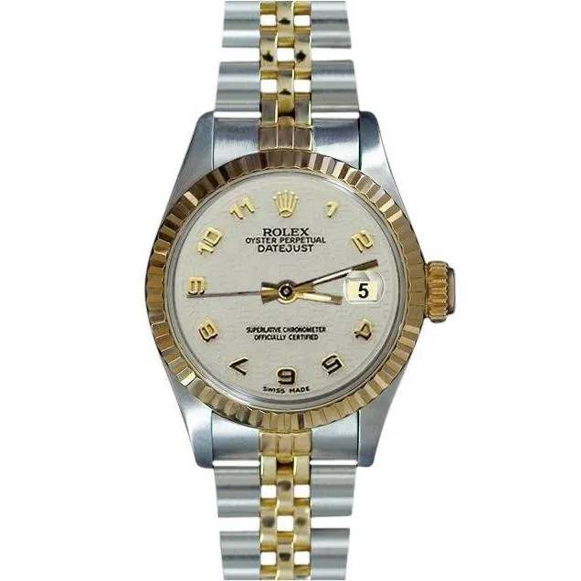Watches Lady Datejust Rolex Watch White Arabic Dial Ss Gold GB