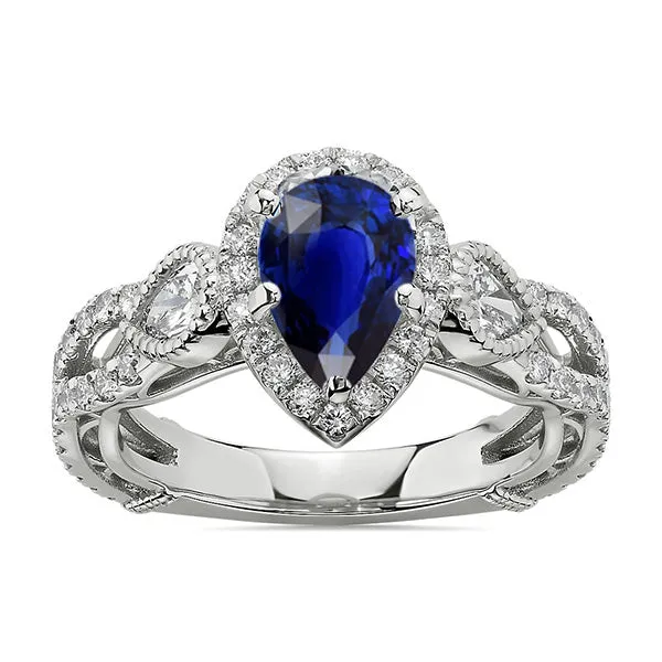 White Gold Halo Blue Sapphire Ring Natural Earth Mined Diamonds 4 Carats HarryChadEntcom Rings White Gold Halo Blue Sapphire Ring Natural Earth Mined Diamonds 4 Carats HarryChadEntcom Rings